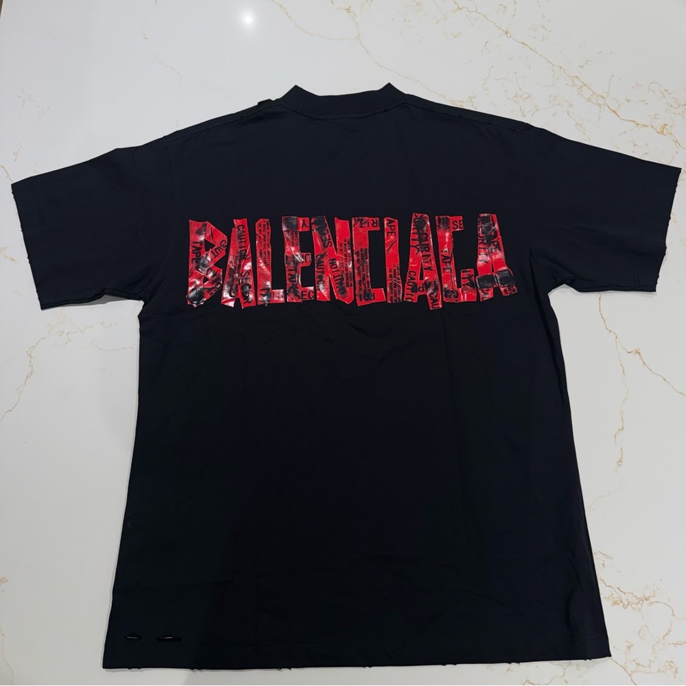 Balenciaga Security Tape Logo T-shirt Oversized Medium